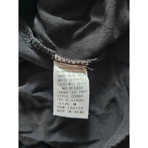 Umgee Boho Embroidered Mini Dress M Black Bell Sleeve Peasant Festival - Picture 7 of 7